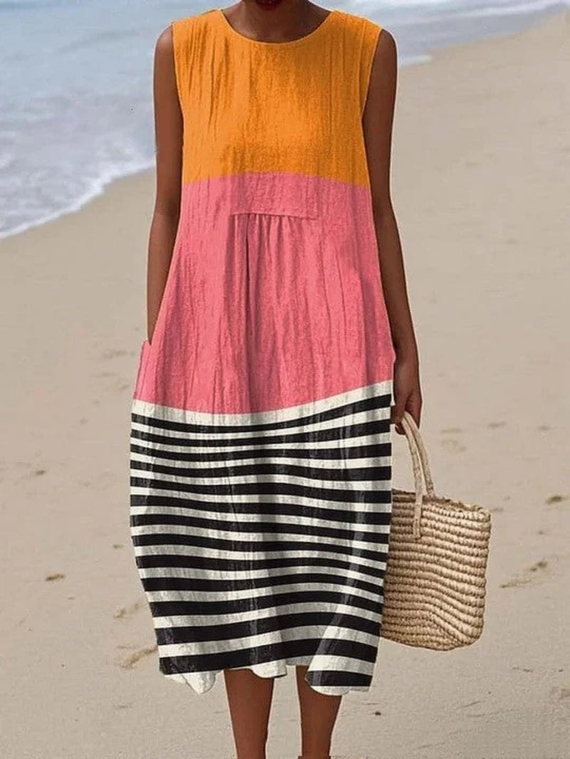 Vanya | Colour Block Midi Dress