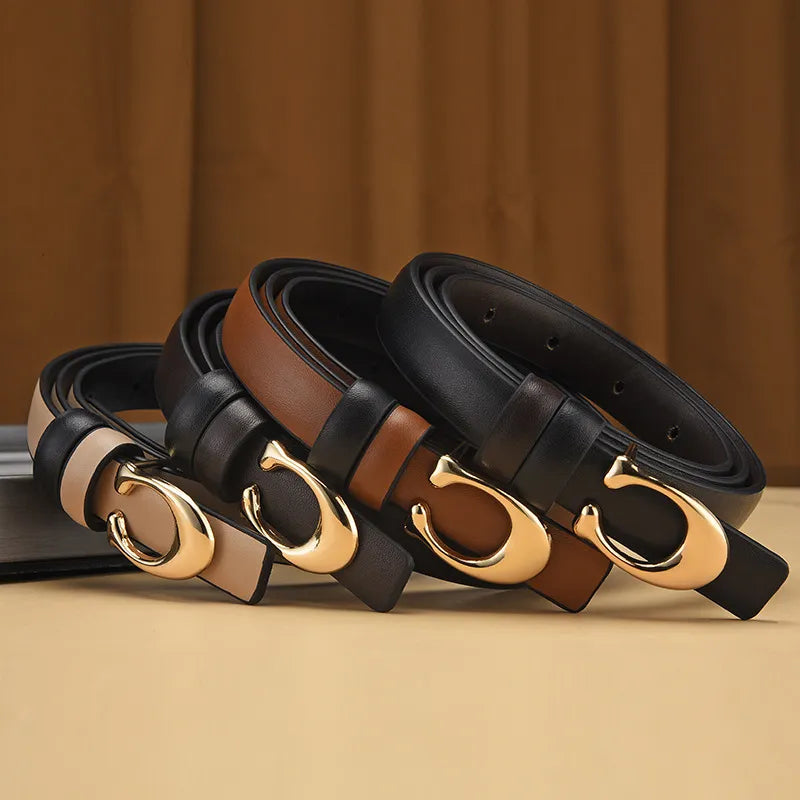Reversible Thin C-Buckle Belt