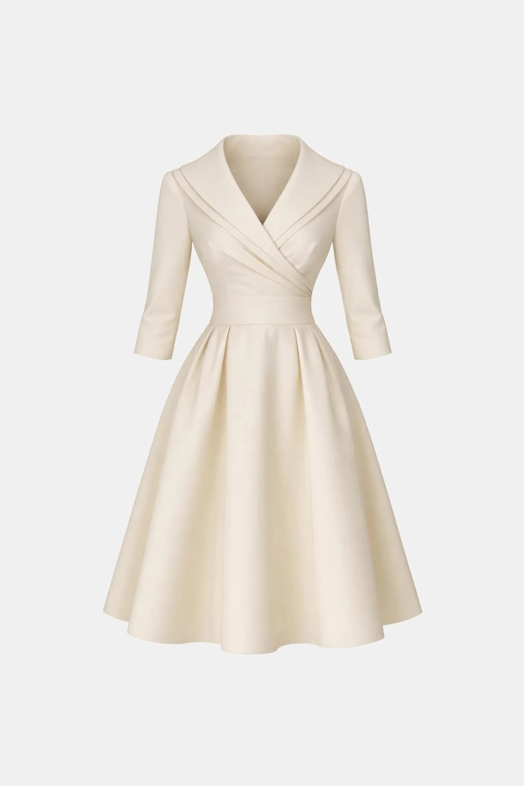 Jenica - Fitted Collar Style Midi Dress