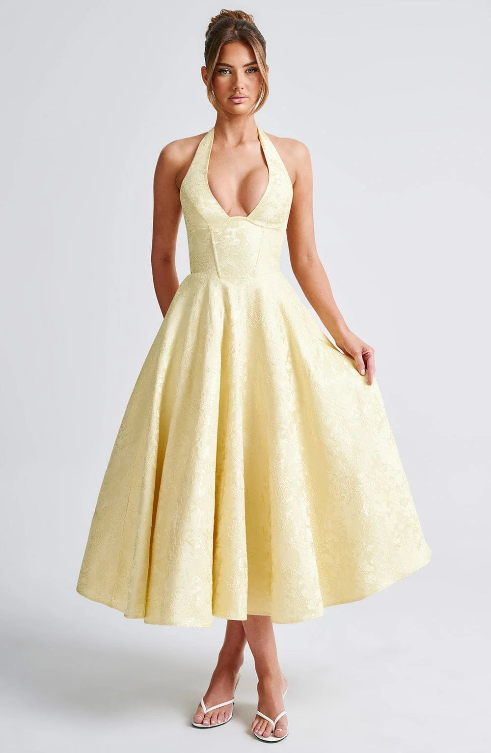 Kimberly | Halter Midi Dress for Women - Perfect Wedding Guest Attire