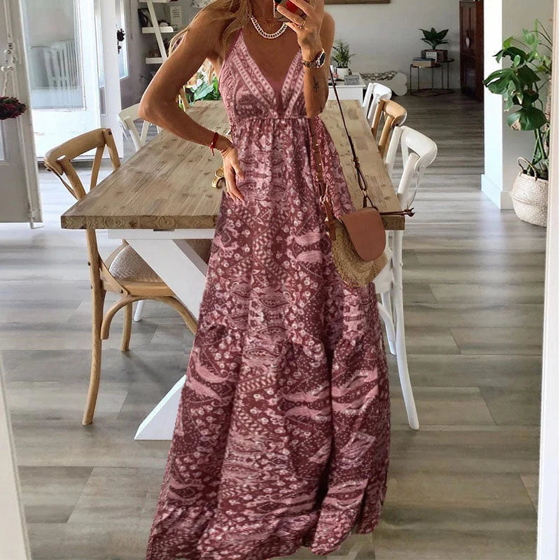 Sydney | V-Neck Draped Maxi Dress