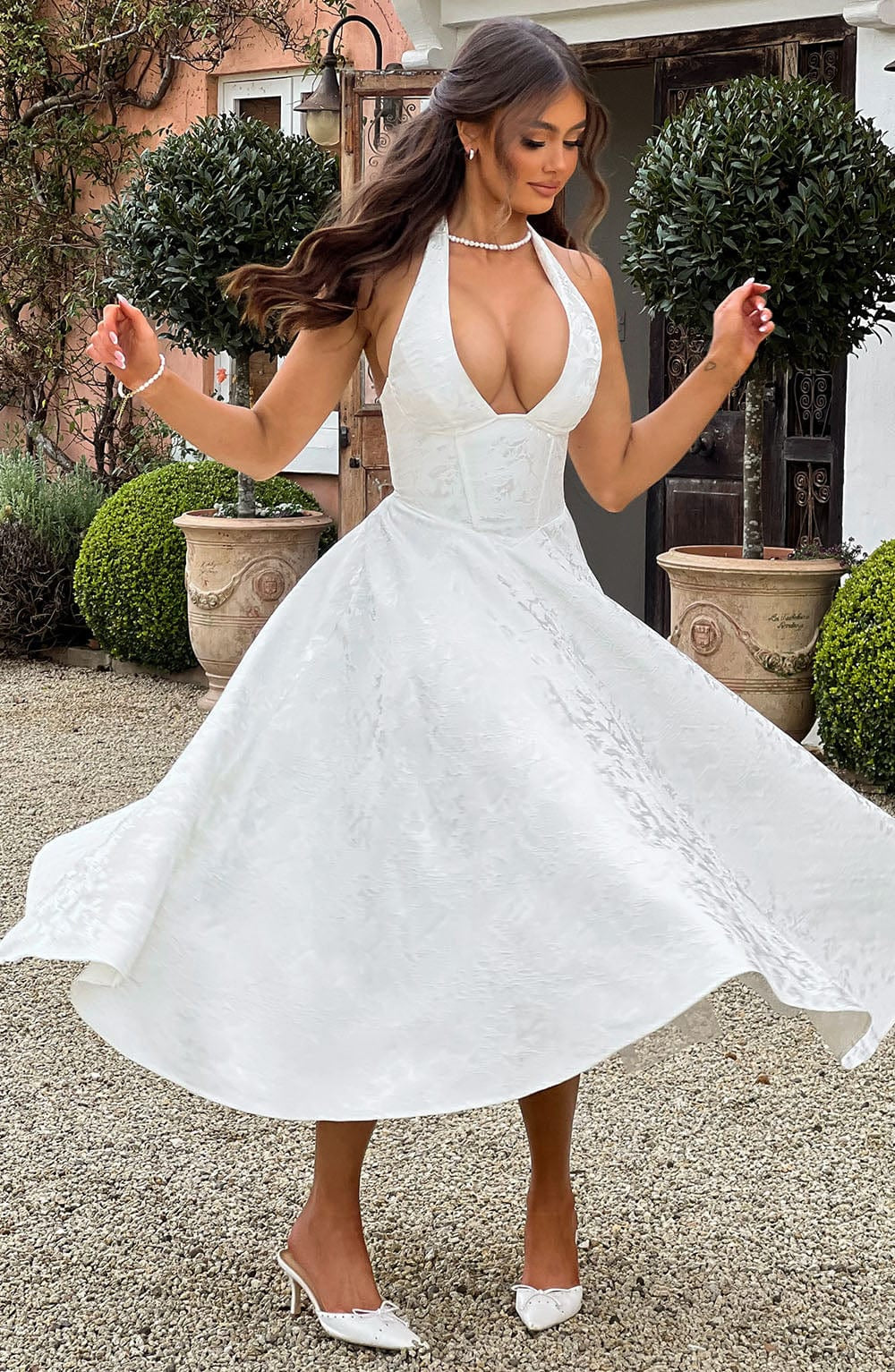Kimberly | Halter Midi Dress for Women - Perfect Wedding Guest Attire