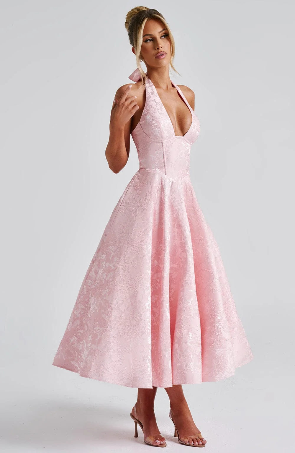 Kimberly | Halter Midi Dress for Women - Perfect Wedding Guest Attire