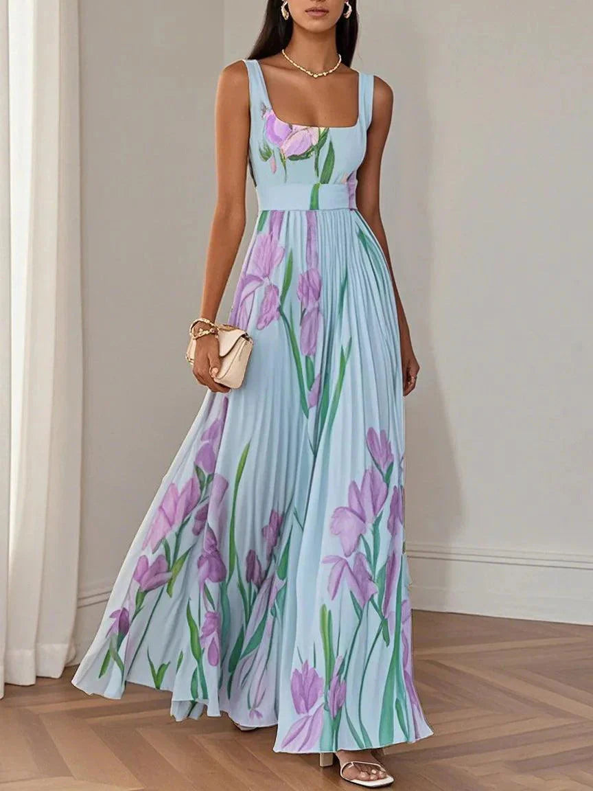 Women'S Floral Chiffon Maxi Dress | Elegant Summer Gown for Special Occasions