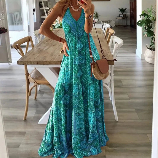 Sydney | V-Neck Draped Maxi Dress
