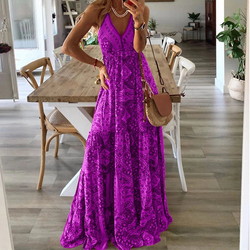 Sydney | V-Neck Draped Maxi Dress