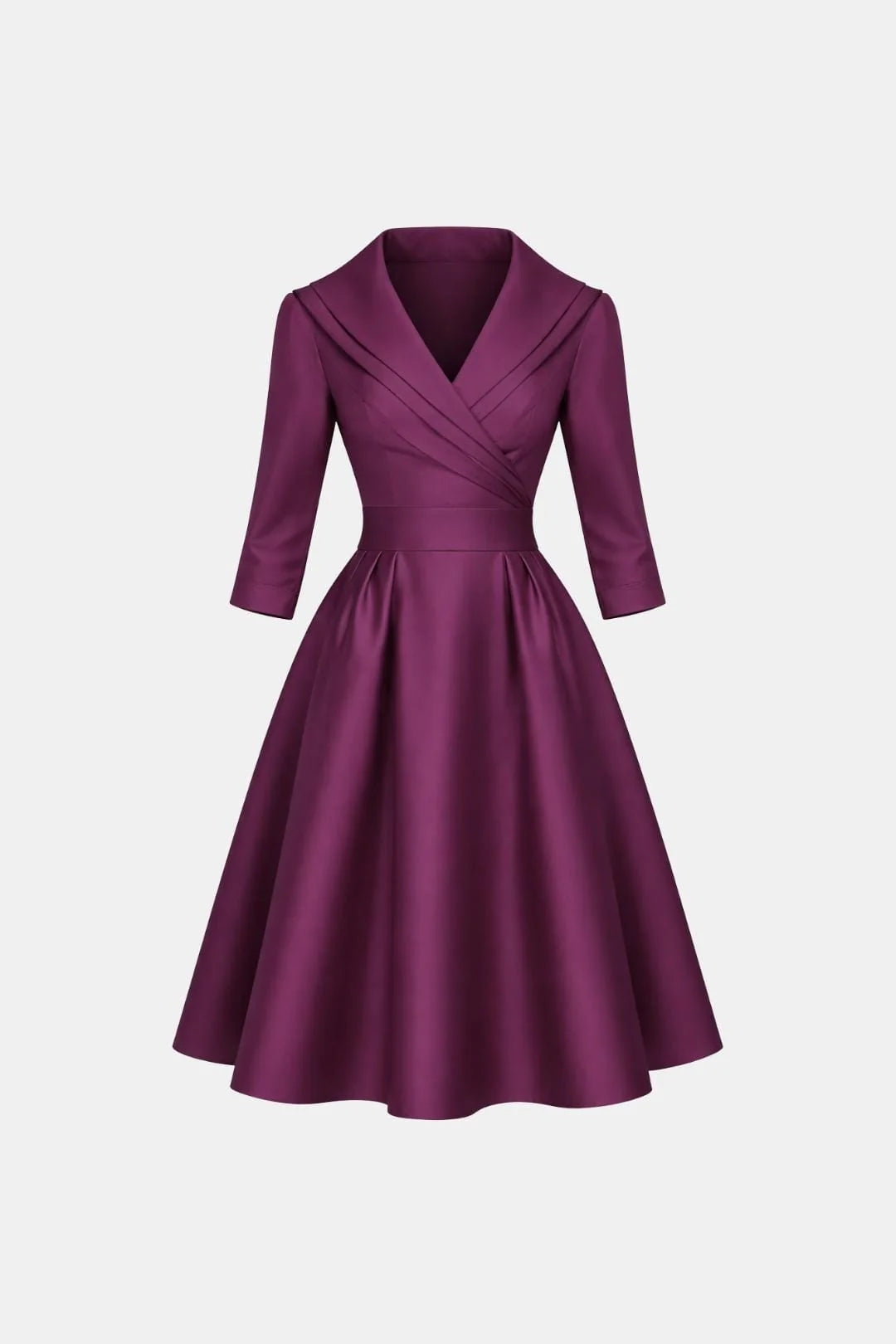 Jenica - Fitted Collar Style Midi Dress