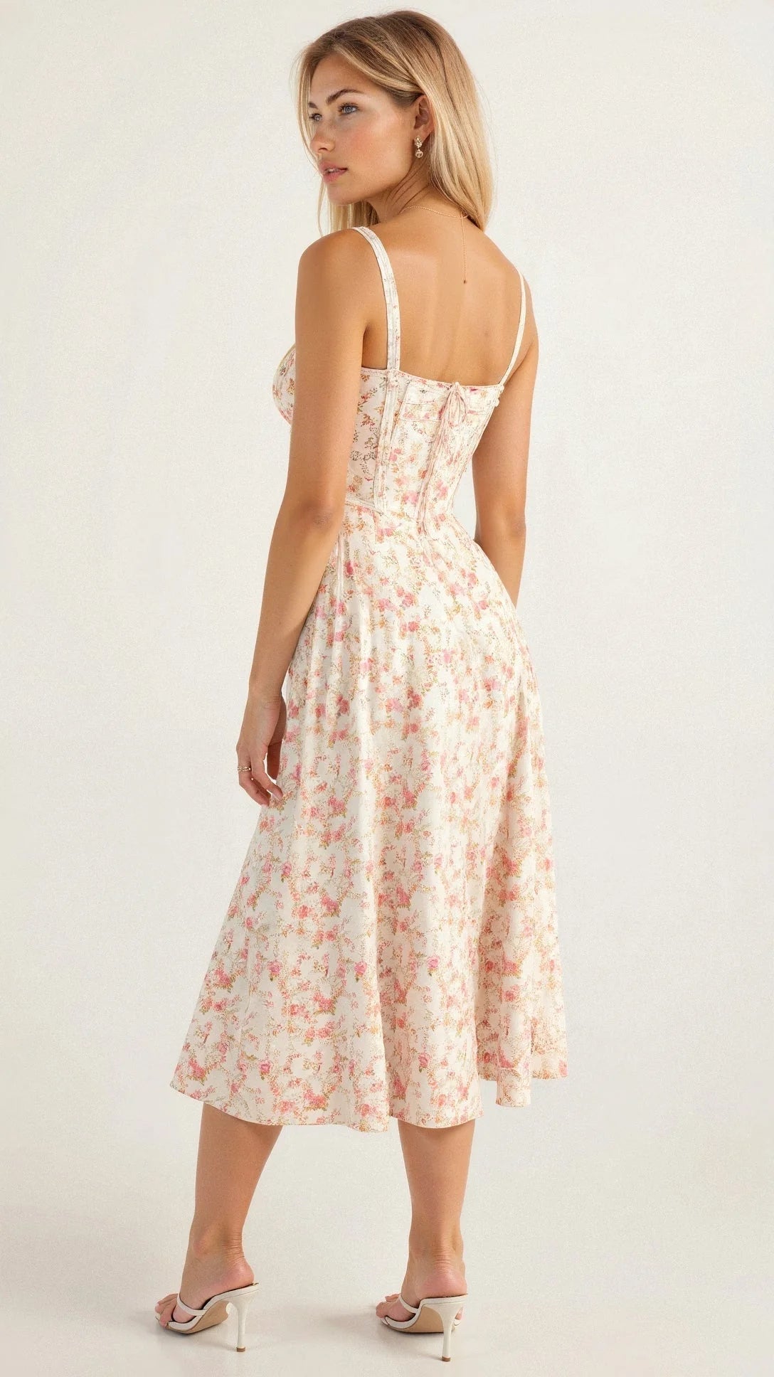 Eloise | Floral Chic Corset Midi Dress