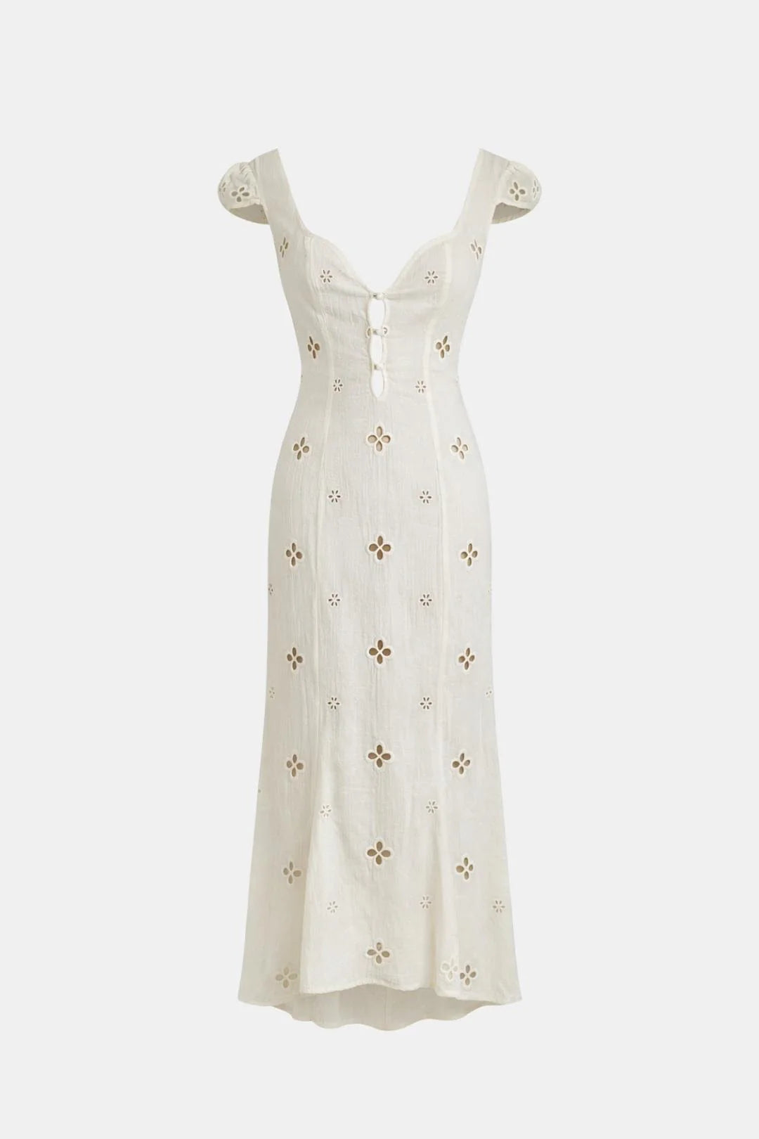 Isabella - Embroidered Fishtail Vintage Midi Dress