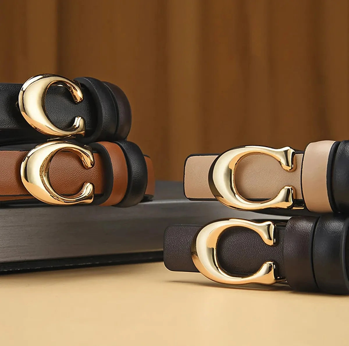 Reversible Thin C-Buckle Belt