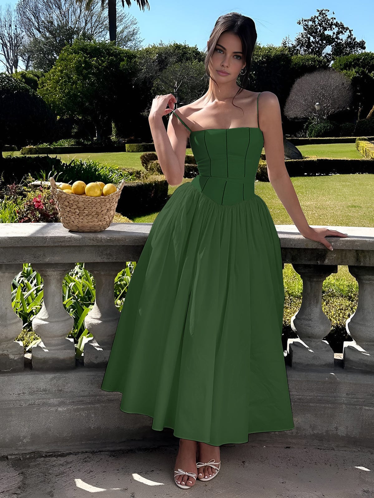 Katherine | Women Wedding Guest Corset Midi Dress