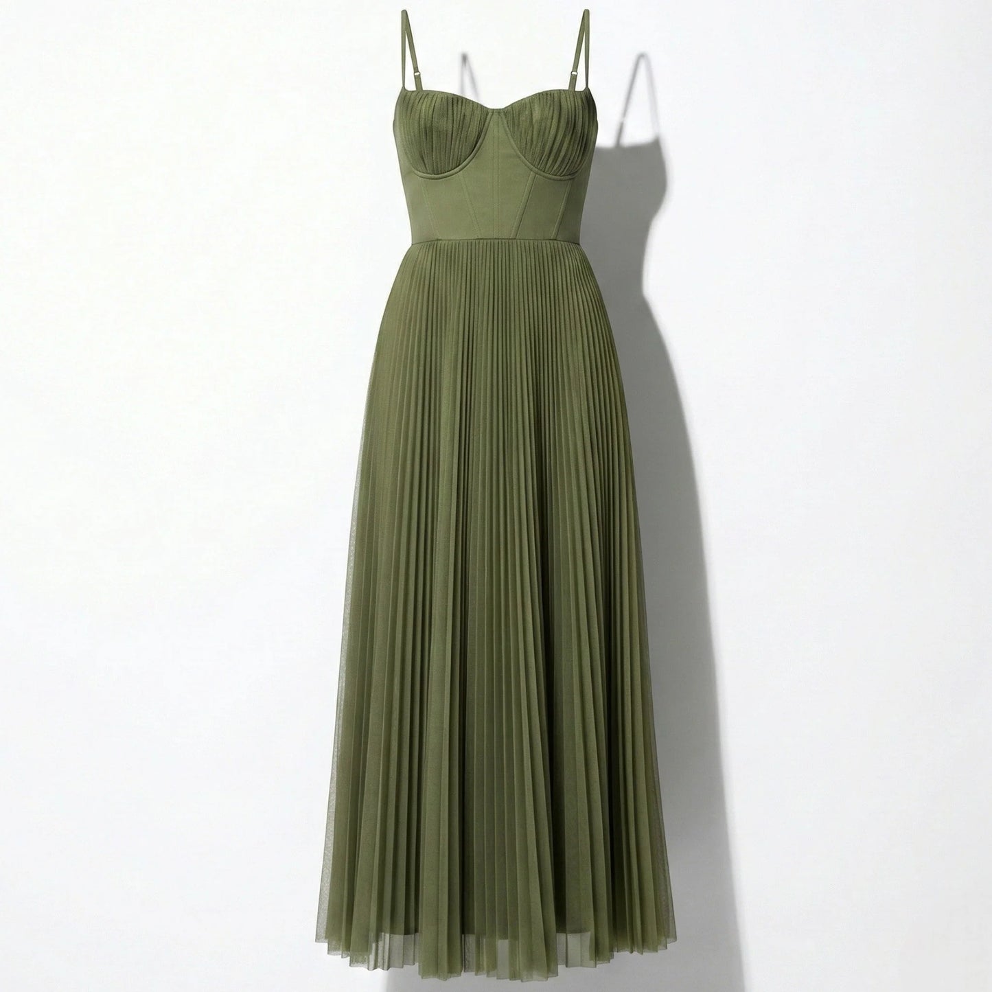 Hope | Pleated Midi Dress with Spaghetti Straps