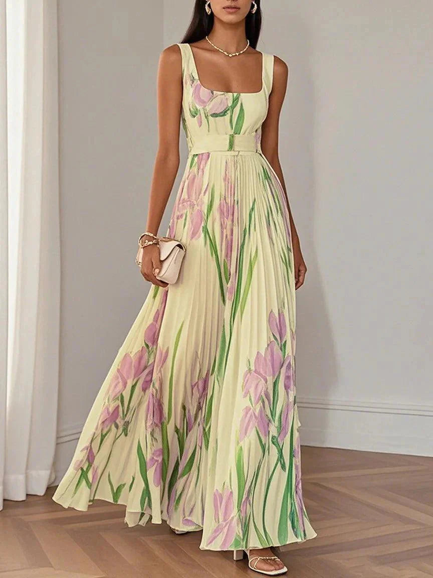 Women'S Floral Chiffon Maxi Dress | Elegant Summer Gown for Special Occasions