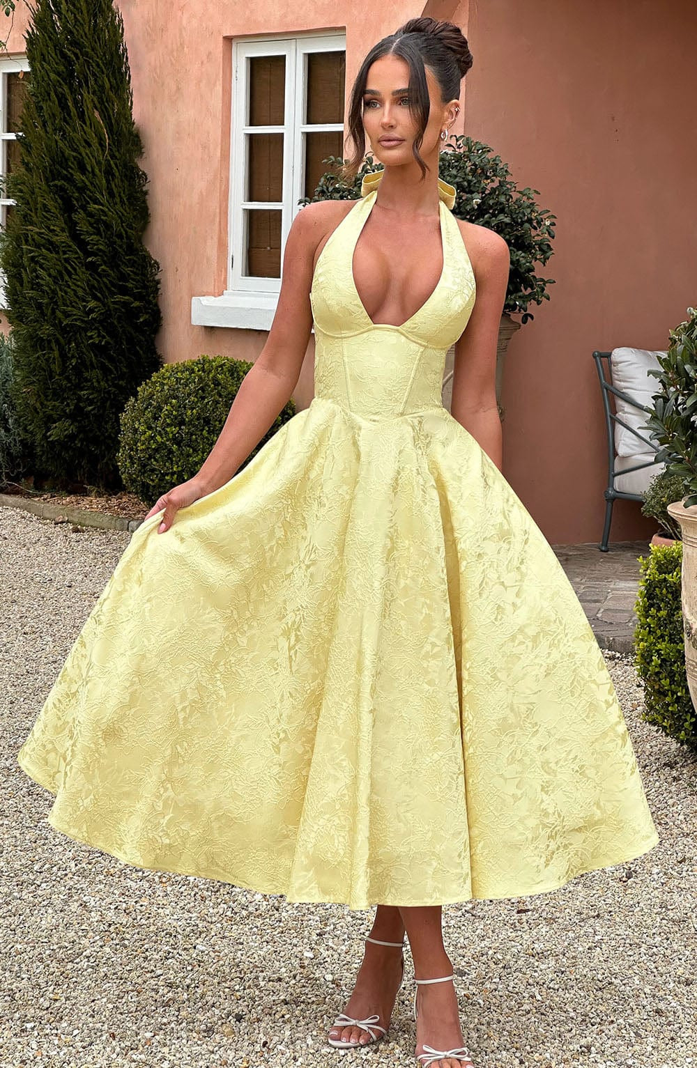 Kimberly | Halter Midi Dress for Women - Perfect Wedding Guest Attire