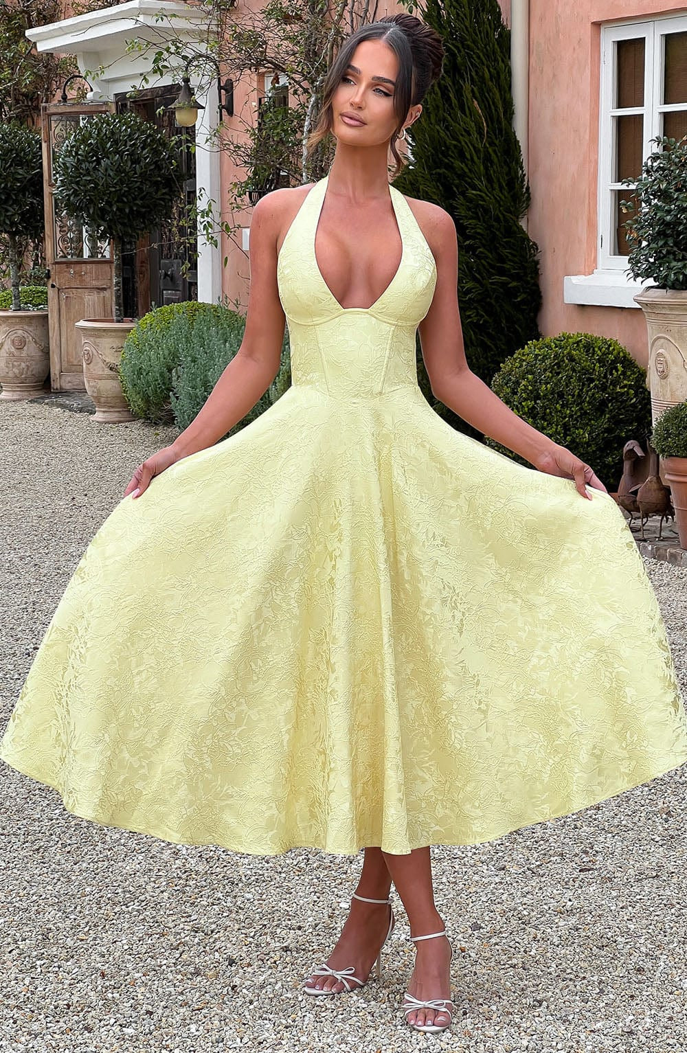Kimberly | Halter Midi Dress for Women - Perfect Wedding Guest Attire