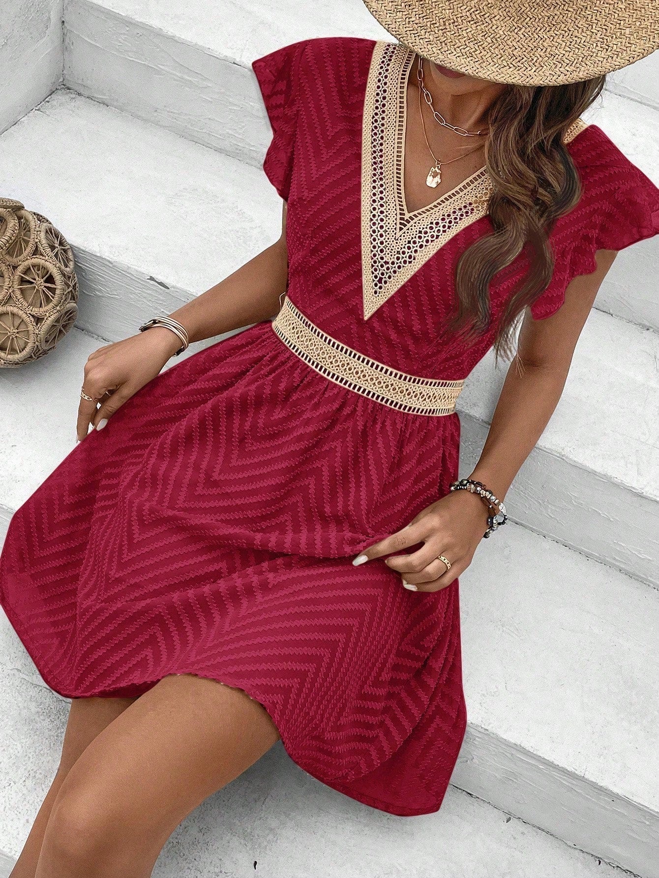 Ombeline | Summer Mini V-Neck Dress