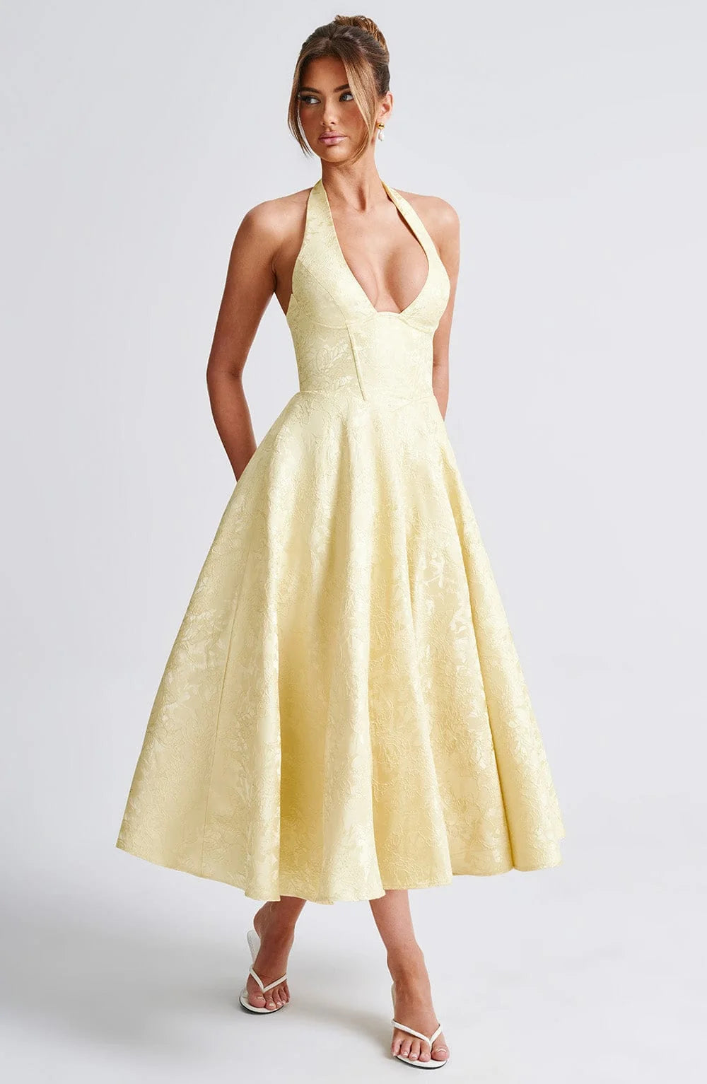 Kimberly | Halter Midi Dress for Women - Perfect Wedding Guest Attire