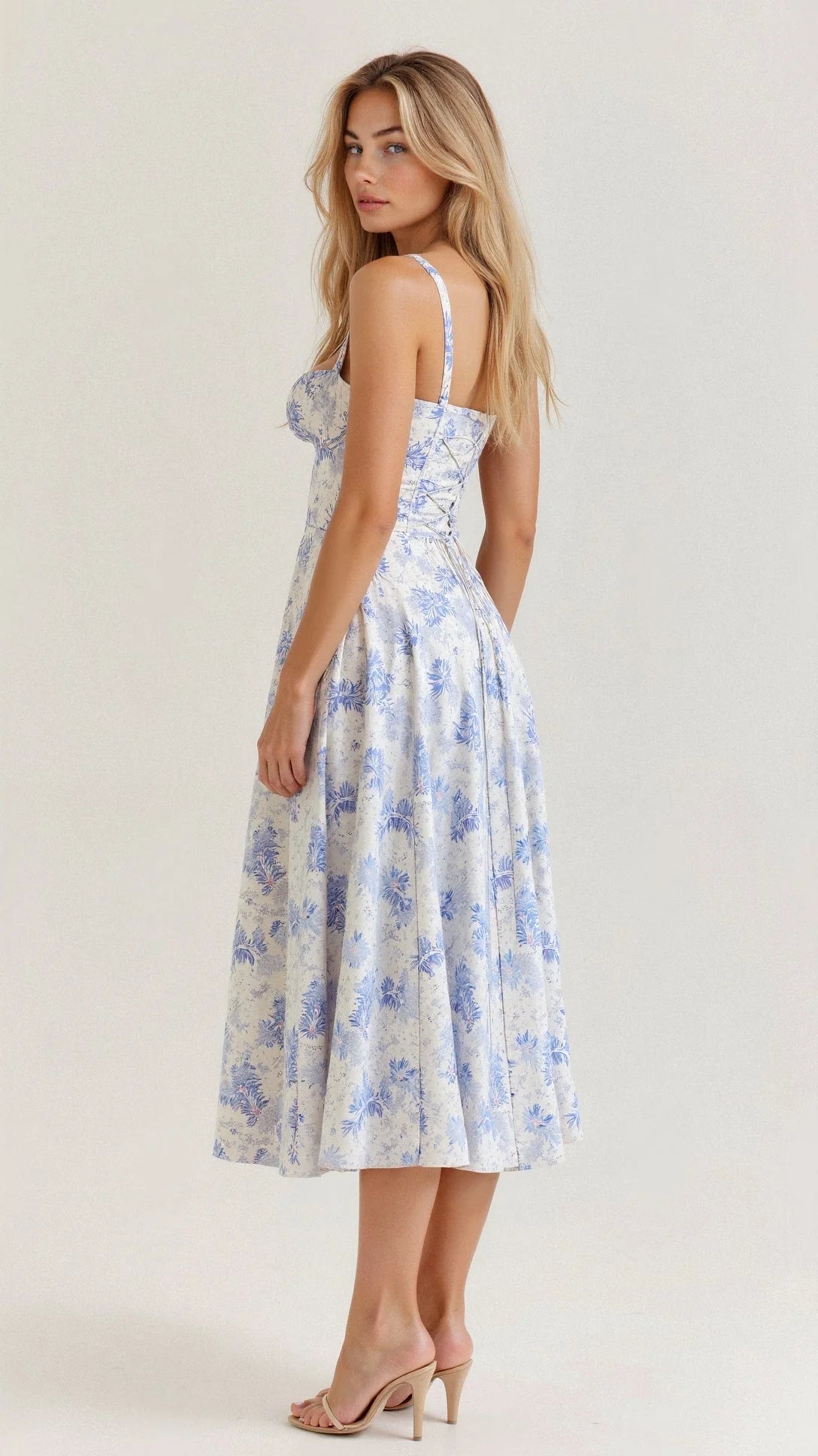 Eloise | Floral Chic Corset Midi Dress