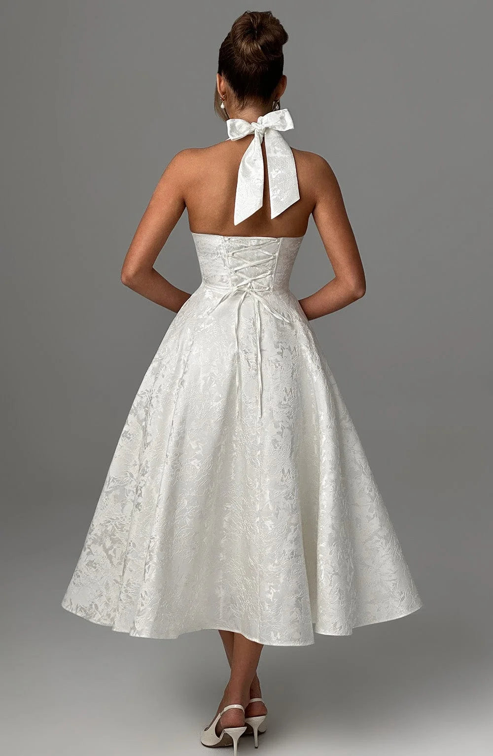 Kimberly | Halter Midi Dress for Women - Perfect Wedding Guest Attire