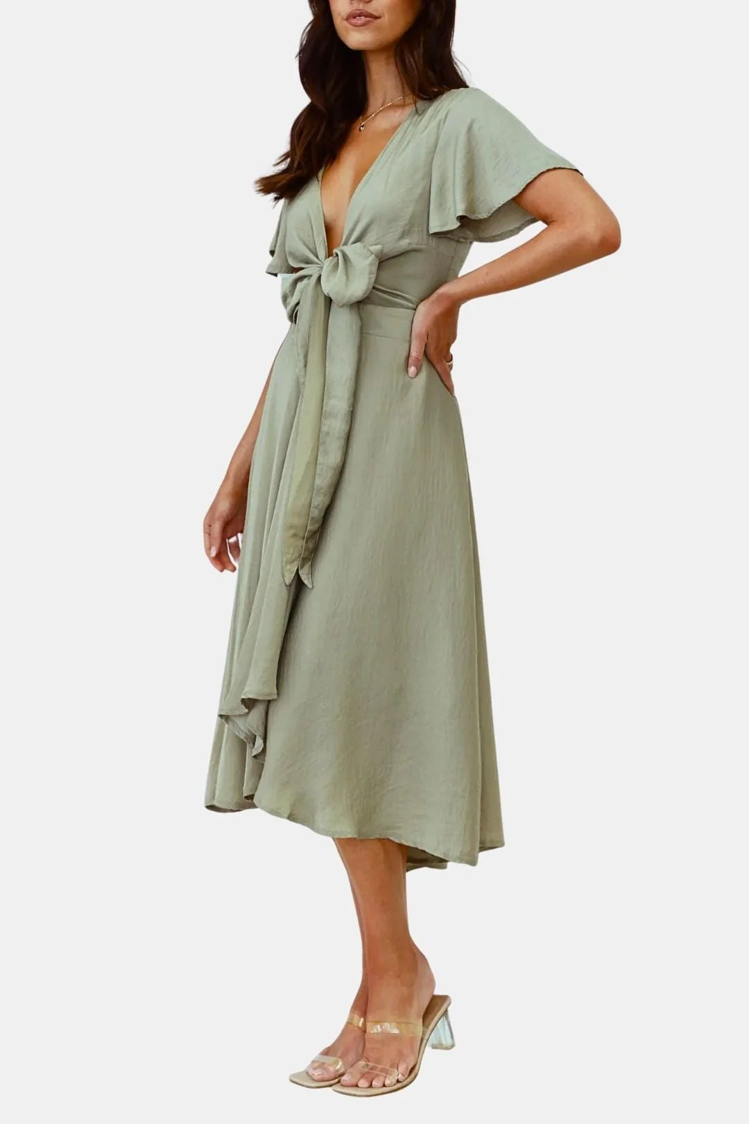 Sophia - Flowing Empire Waist Midi Dress