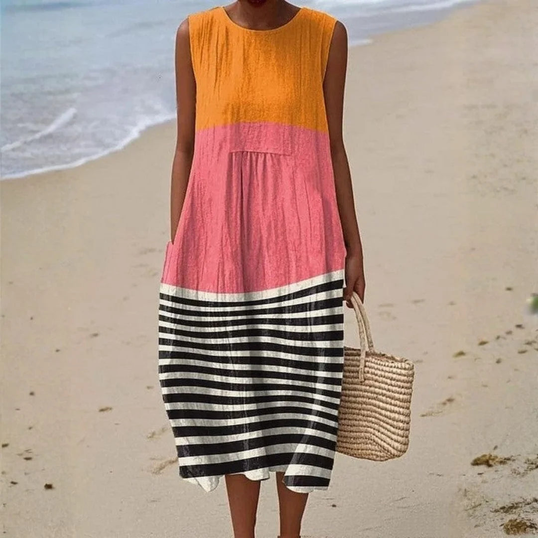 Vanya | Colour Block Midi Dress