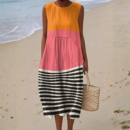 Vanya | Colour Block Midi Dress