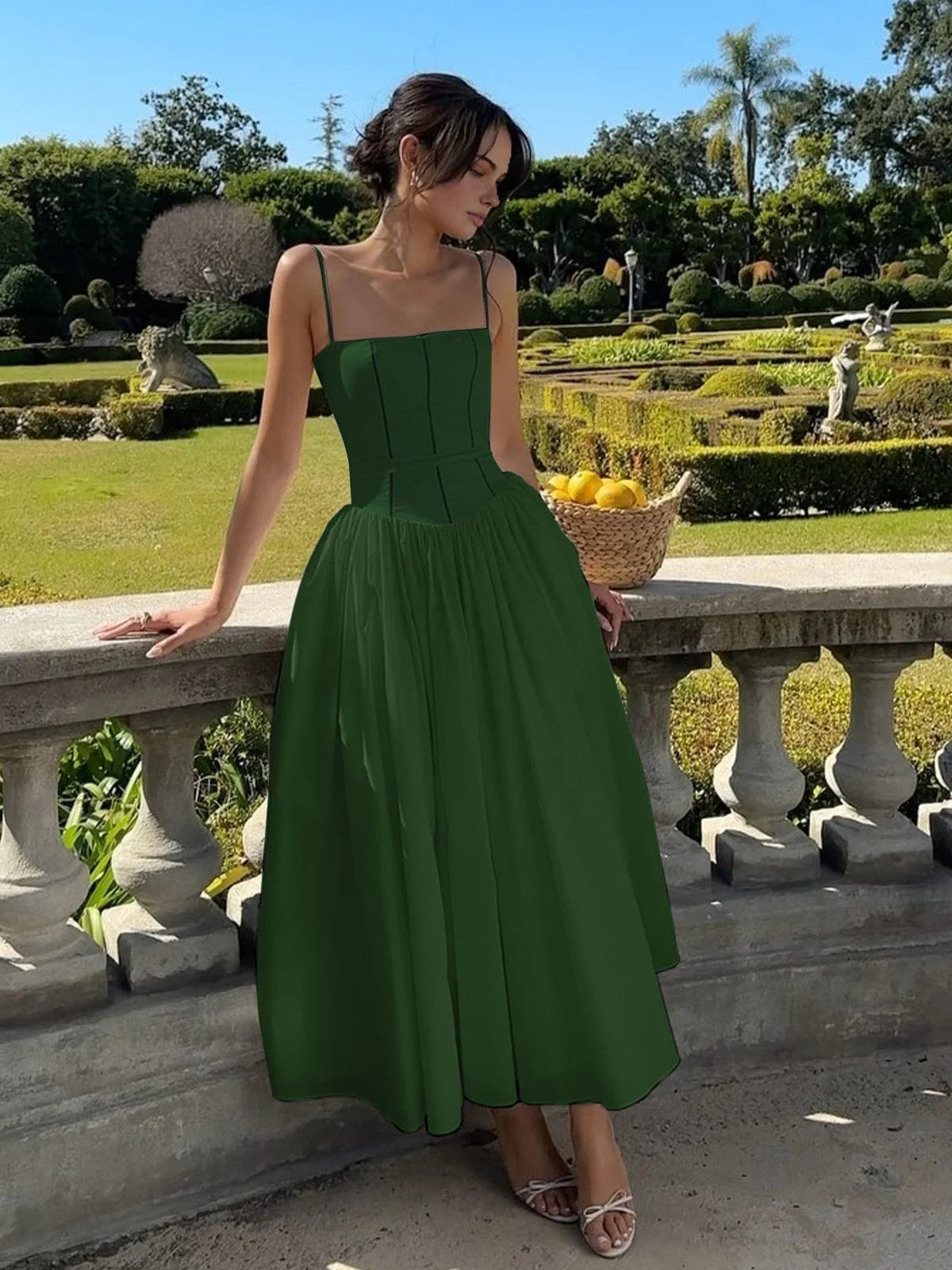 Katherine | Women Wedding Guest Corset Midi Dress