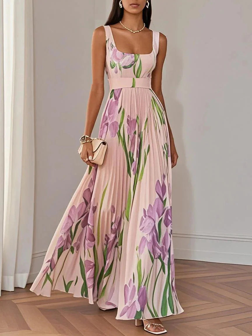 Women'S Floral Chiffon Maxi Dress | Elegant Summer Gown for Special Occasions