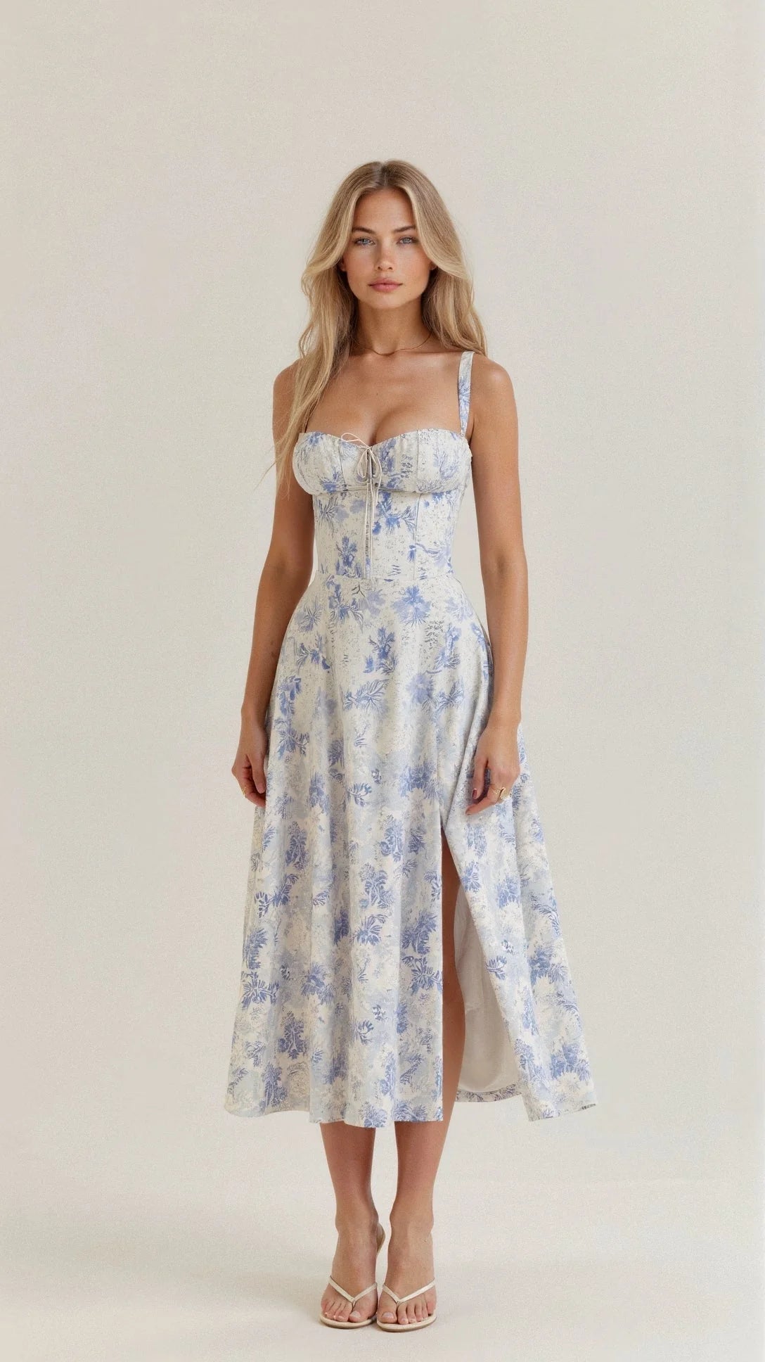 Eloise | Floral Chic Corset Midi Dress