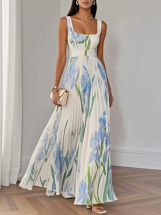 Women'S Floral Chiffon Maxi Dress | Elegant Summer Gown for Special Occasions
