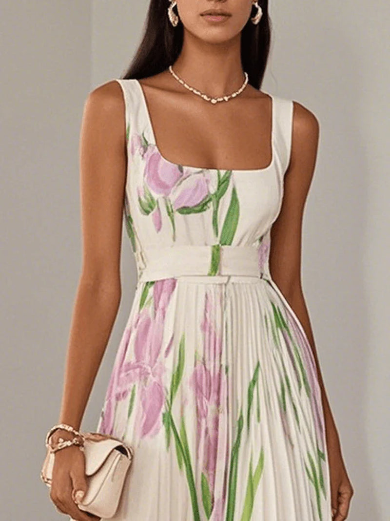 Women'S Floral Chiffon Maxi Dress | Elegant Summer Gown for Special Occasions