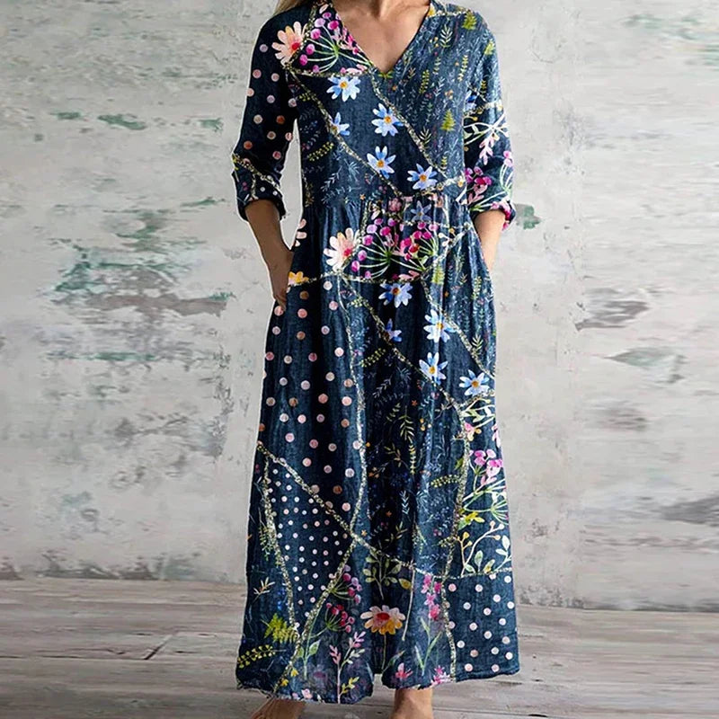Elegant Retro Maxi Dress