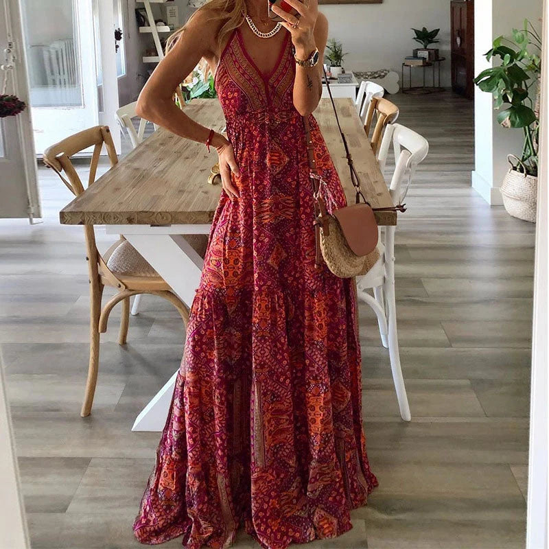 Sydney | V-Neck Draped Maxi Dress