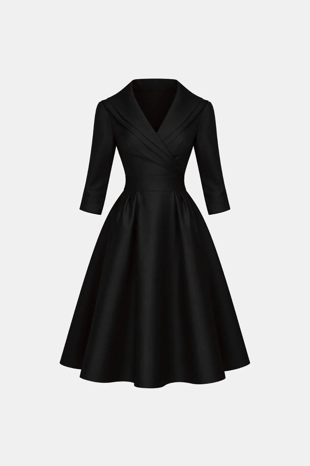 Jenica - Fitted Collar Style Midi Dress