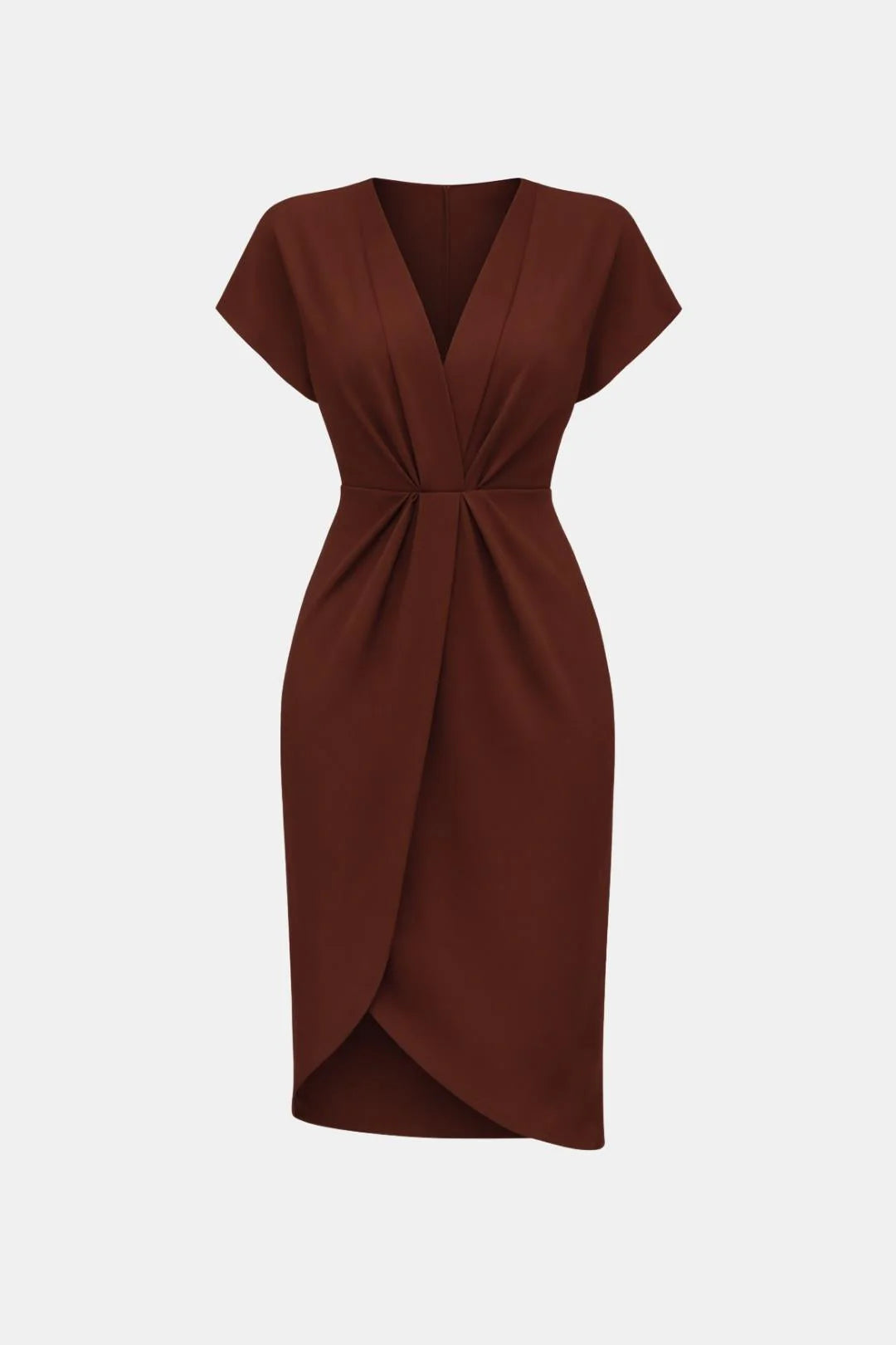 Meliora - Wrap Tie Waist Short Sleeve Midi Dress