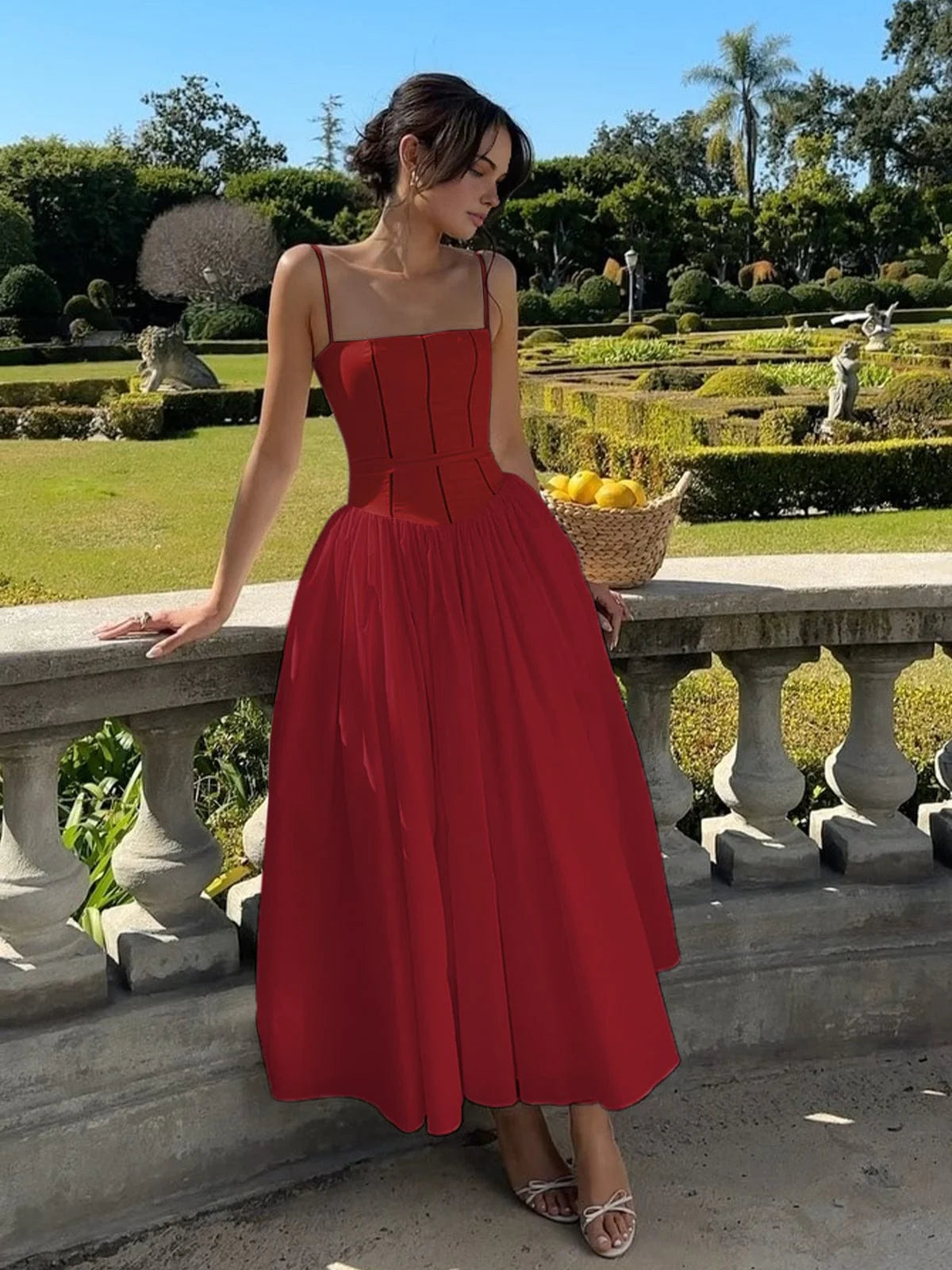 Katherine | Women Wedding Guest Corset Midi Dress