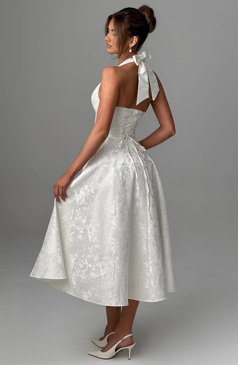 Kimberly | Halter Midi Dress for Women - Perfect Wedding Guest Attire