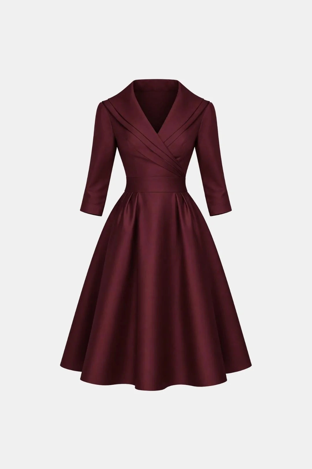 Jenica - Fitted Collar Style Midi Dress