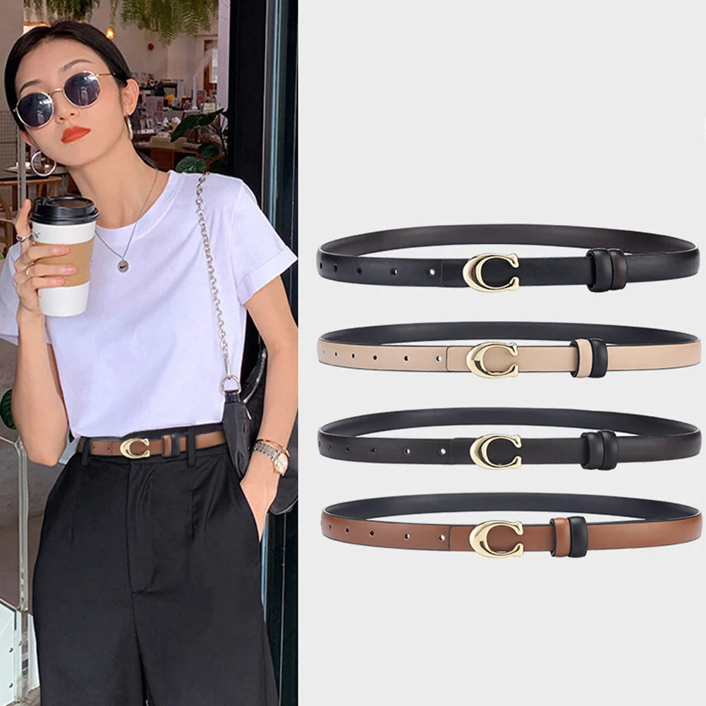 Reversible Thin C-Buckle Belt